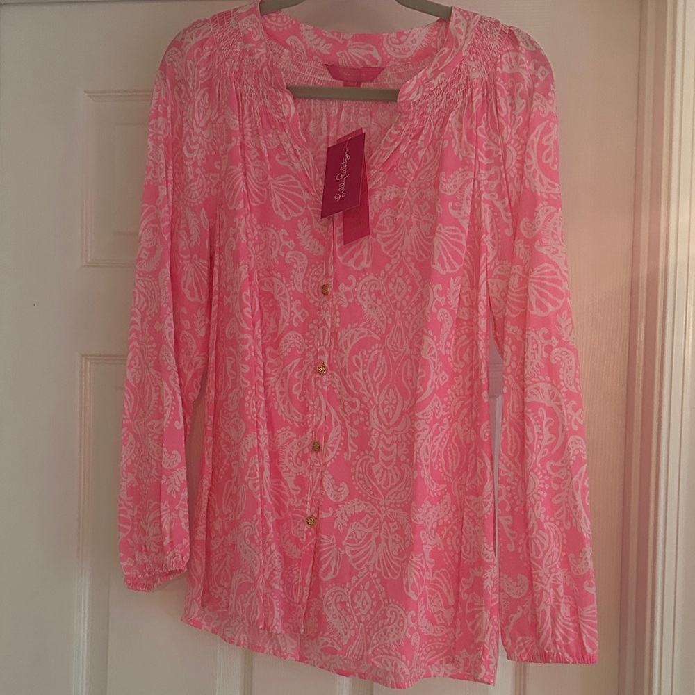 Lilly Pulitzer pink blouse